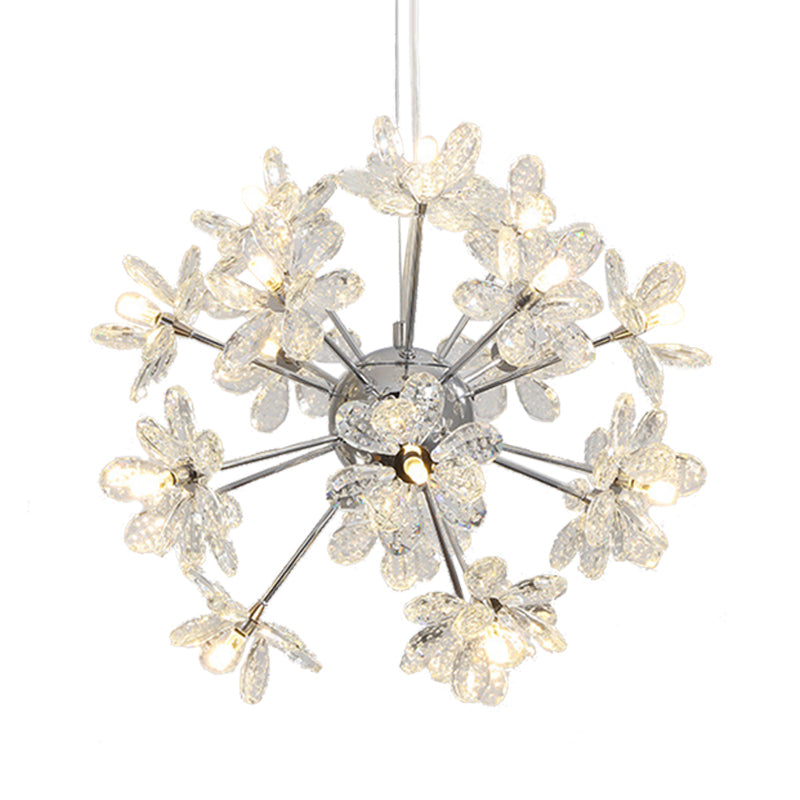 Luz de techo de Starburst CRISTAL CONTAMPORO 18/24/32 CABEZAS CHANDELIER CHANDELIER Luz colgante, 18 "/19.5"/23 "de ancho