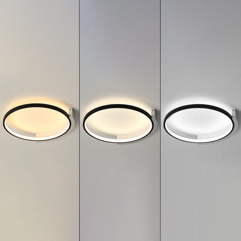19.6" Wide Round Simplicity LED Ceiling Light Metal + Silicone Light Guide Bar Contemporary Style Lighting Fixture