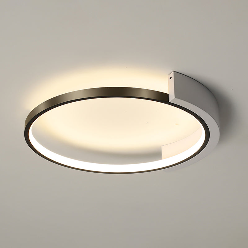 19.6" Wide Round Simplicity LED Ceiling Light Metal + Silicone Light Guide Bar Contemporary Style Lighting Fixture