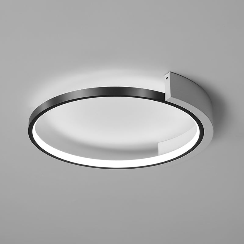 19.6" Wide Round Simplicity LED Ceiling Light Metal + Silicone Light Guide Bar Contemporary Style Lighting Fixture