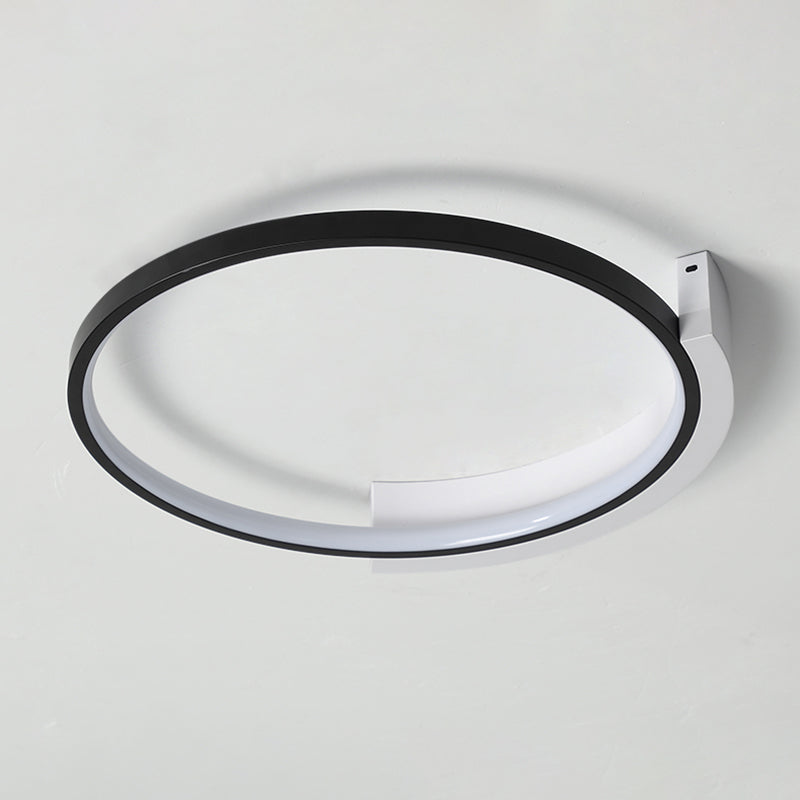 19.6" Wide Round Simplicity LED Ceiling Light Metal + Silicone Light Guide Bar Contemporary Style Lighting Fixture