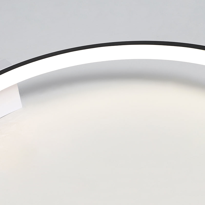 19.6" Wide Round Simplicity LED Ceiling Light Metal + Silicone Light Guide Bar Contemporary Style Lighting Fixture