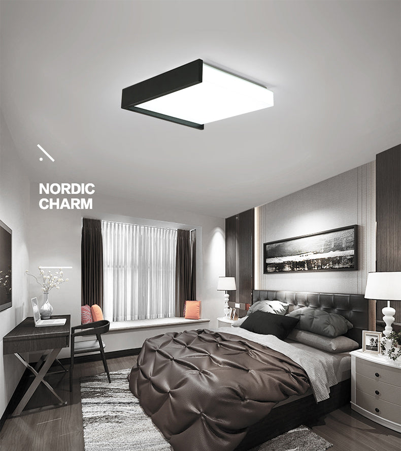 Minimalisme nordique Style LED Ceiling Light Acrylic Shade Geometric Design Flush-mount Lamp for Bedroom