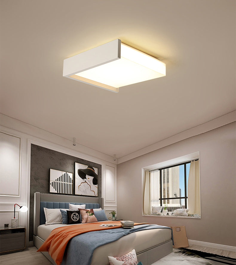 Minimalisme nordique Style LED Ceiling Light Acrylic Shade Geometric Design Flush-mount Lamp for Bedroom
