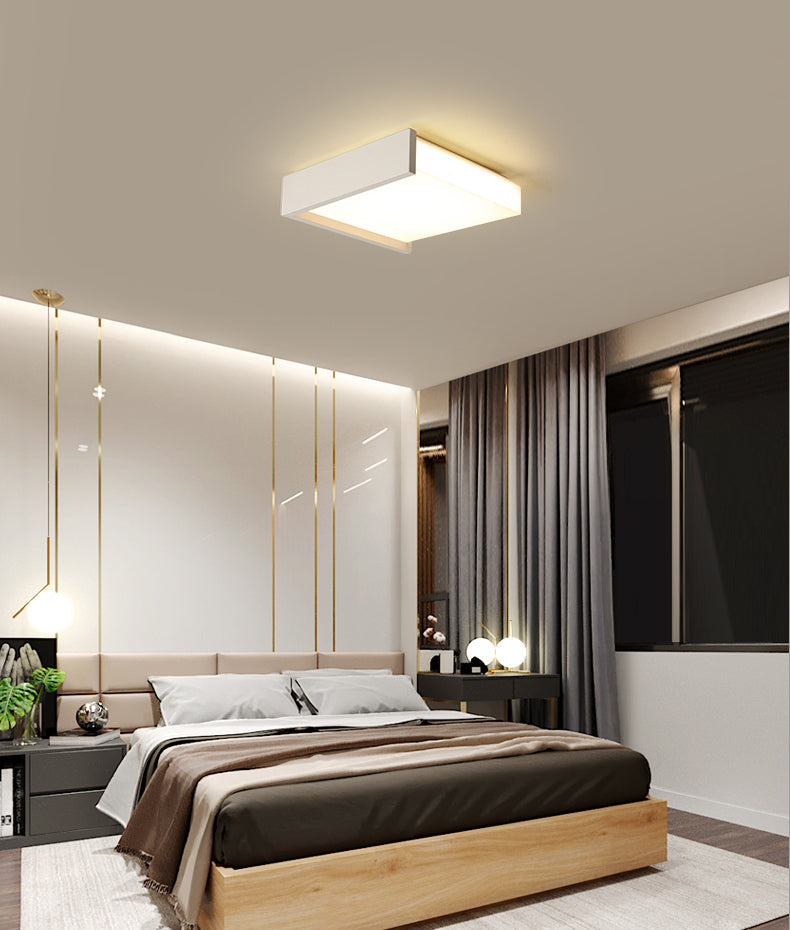 Minimalisme nordique Style LED Ceiling Light Acrylic Shade Geometric Design Flush-mount Lamp for Bedroom