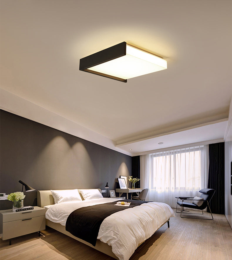 Minimalisme nordique Style LED Ceiling Light Acrylic Shade Geometric Design Flush-mount Lamp for Bedroom