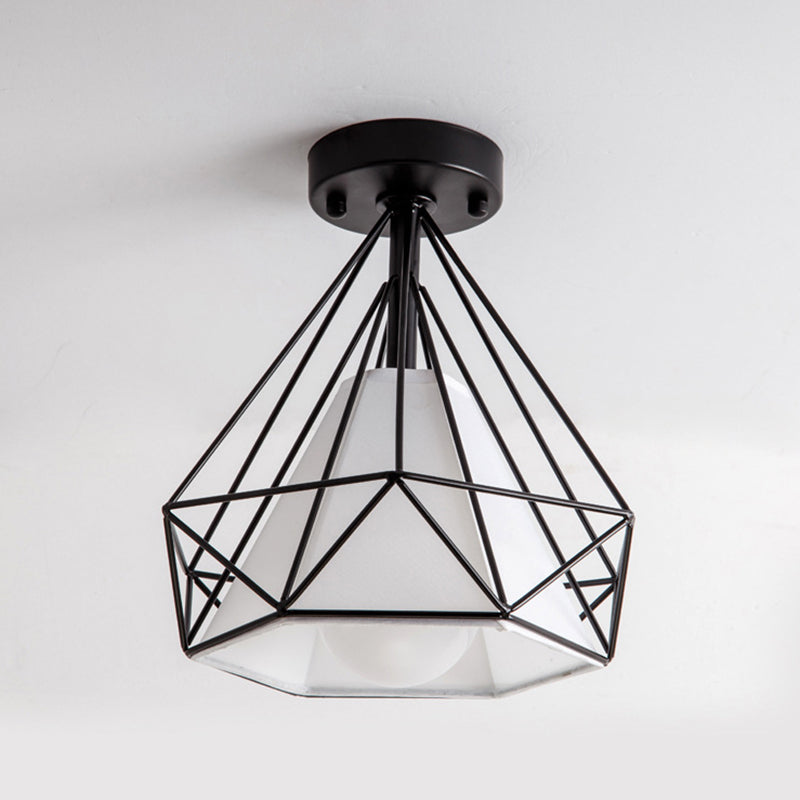 Modern Industrial Style Star Shape Ceiling Light Fabric Lampshade Ceiling Lamp for Living Room Bedroom