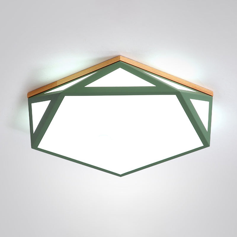 Lámpara de techo LED moderna con montaje empotrado en forma de Pentágono de metal para sala de estar