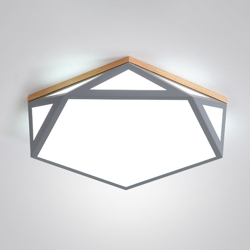 Lámpara de techo LED moderna con montaje empotrado en forma de Pentágono de metal para sala de estar