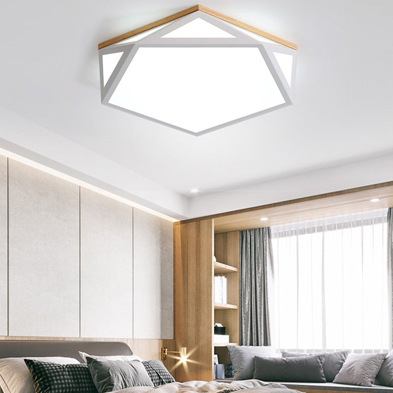 Lámpara de techo LED moderna con montaje empotrado en forma de Pentágono de metal para sala de estar