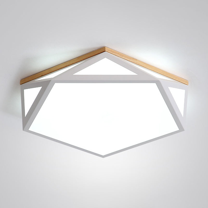 Lámpara de techo LED moderna con montaje empotrado en forma de Pentágono de metal para sala de estar