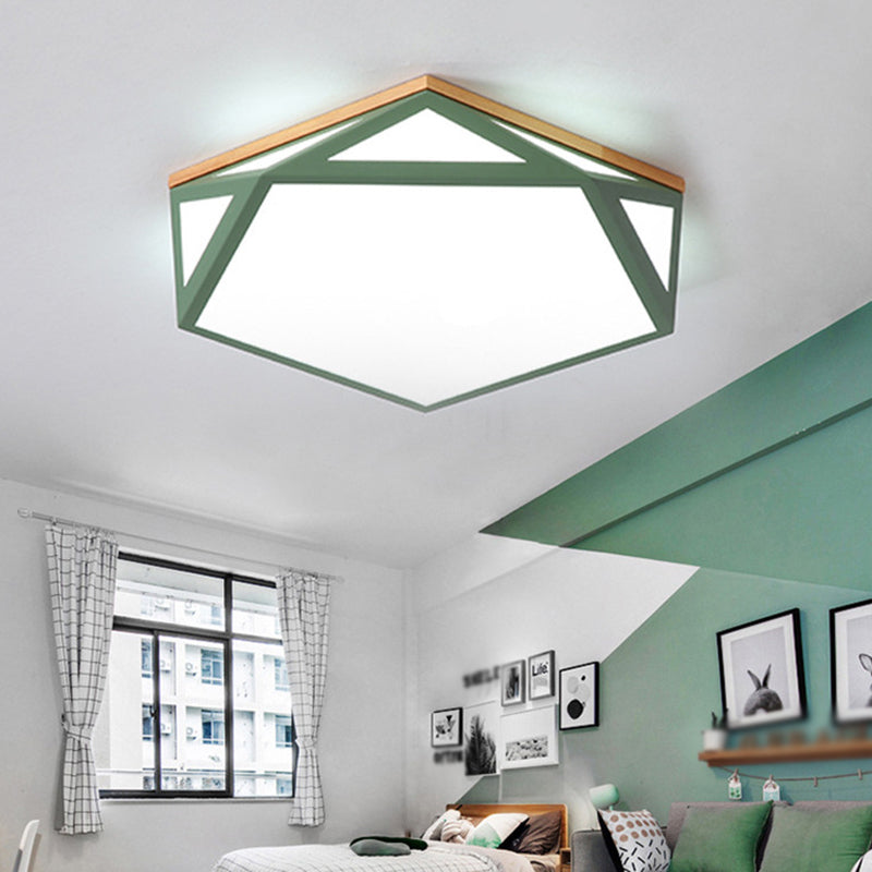 Lámpara de techo LED moderna con montaje empotrado en forma de Pentágono de metal para sala de estar