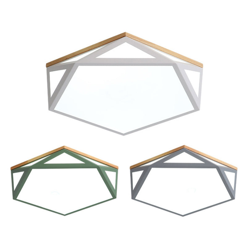 Lámpara de techo LED moderna con montaje empotrado en forma de Pentágono de metal para sala de estar