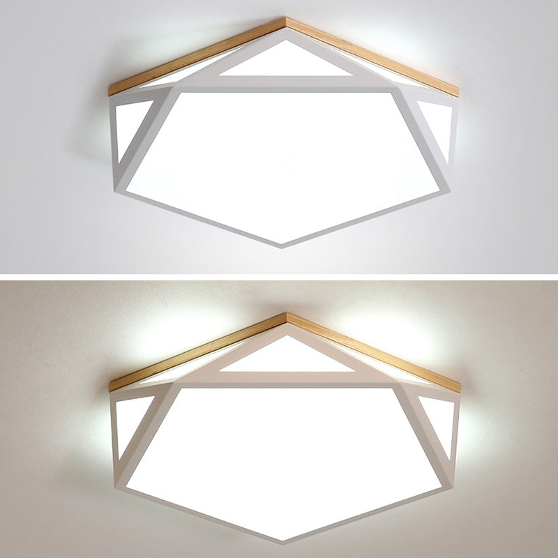 Lámpara de techo LED moderna con montaje empotrado en forma de Pentágono de metal para sala de estar