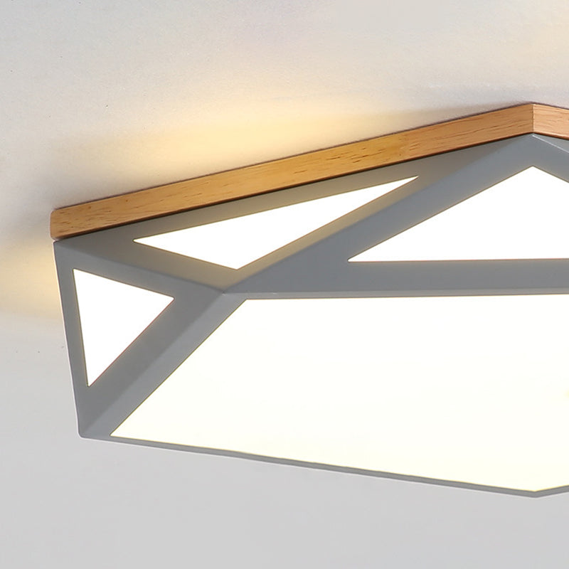 Lámpara de techo LED moderna con montaje empotrado en forma de Pentágono de metal para sala de estar