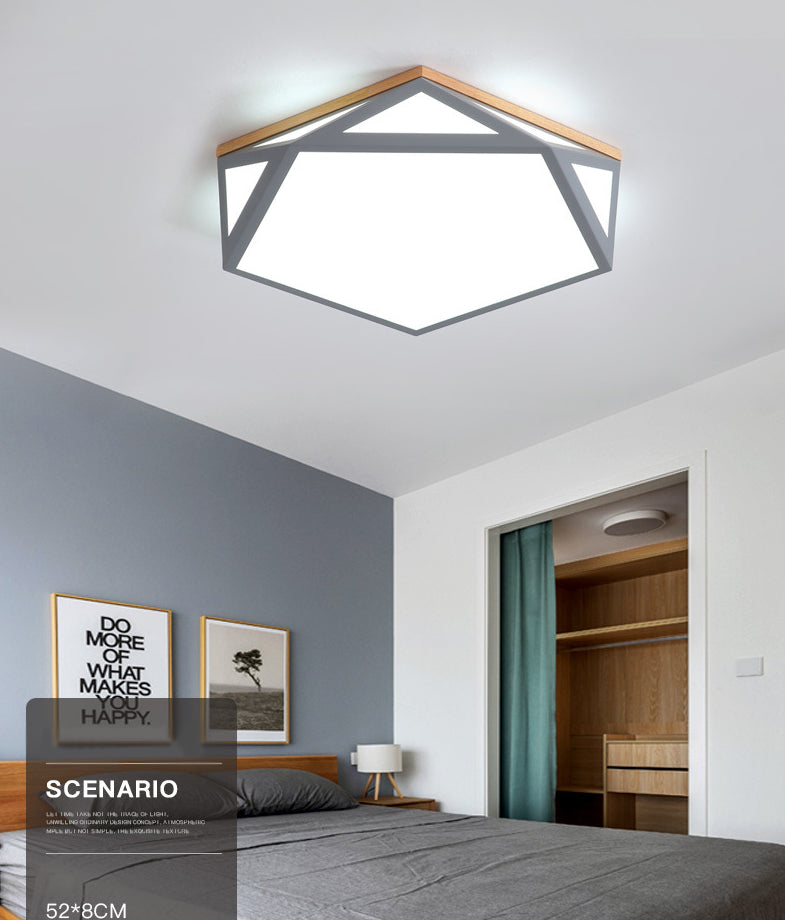 Lámpara de techo LED moderna con montaje empotrado en forma de Pentágono de metal para sala de estar