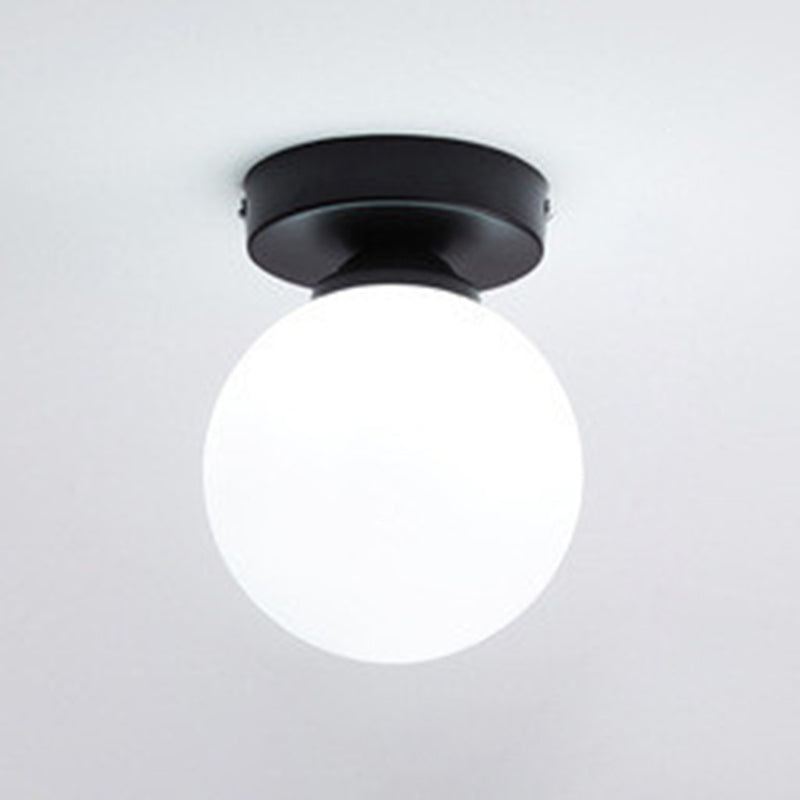 Mini Globe Glass Flush Mount Simple Single-Bulb Ceiling Light Fixture for Hallway