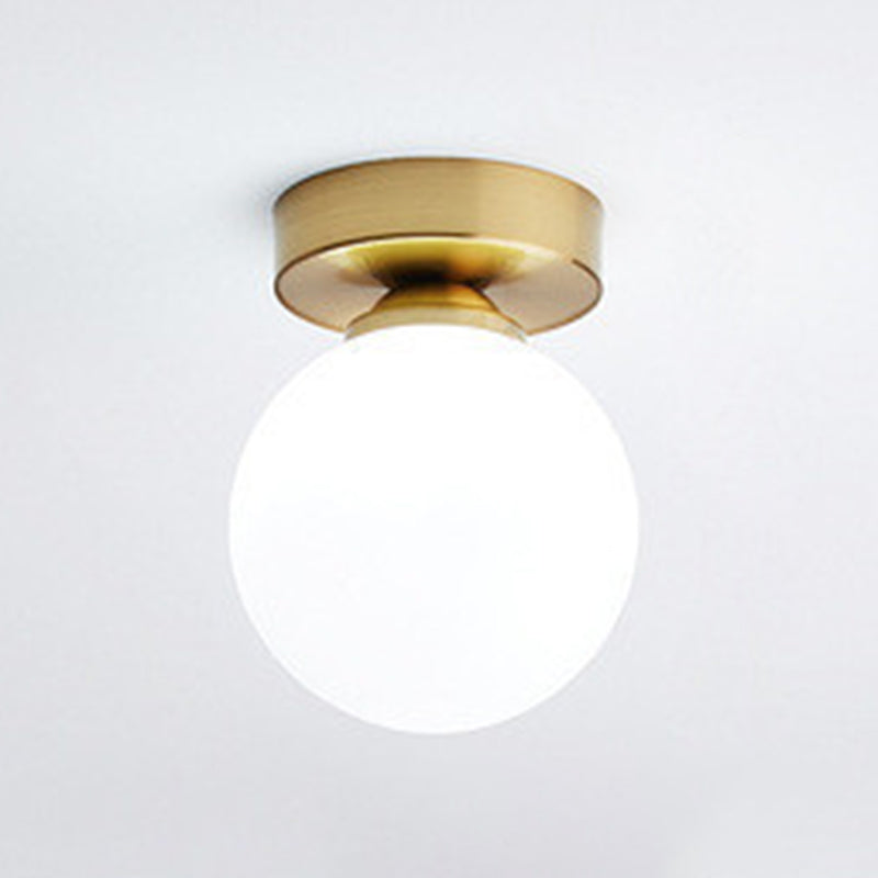 Mini Globe Glass Flush Mount Simple Single-Bulb Ceiling Light Fixture for Hallway