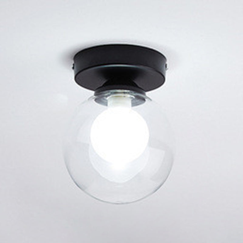 Mini Globe Glass Flush Mount Simple Single-Bulb Ceiling Light Fixture for Hallway