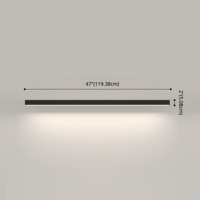 Linear Flush Mount Lighting Simplicity Metal Black Finish Flush Mount LED Light for Bedroom