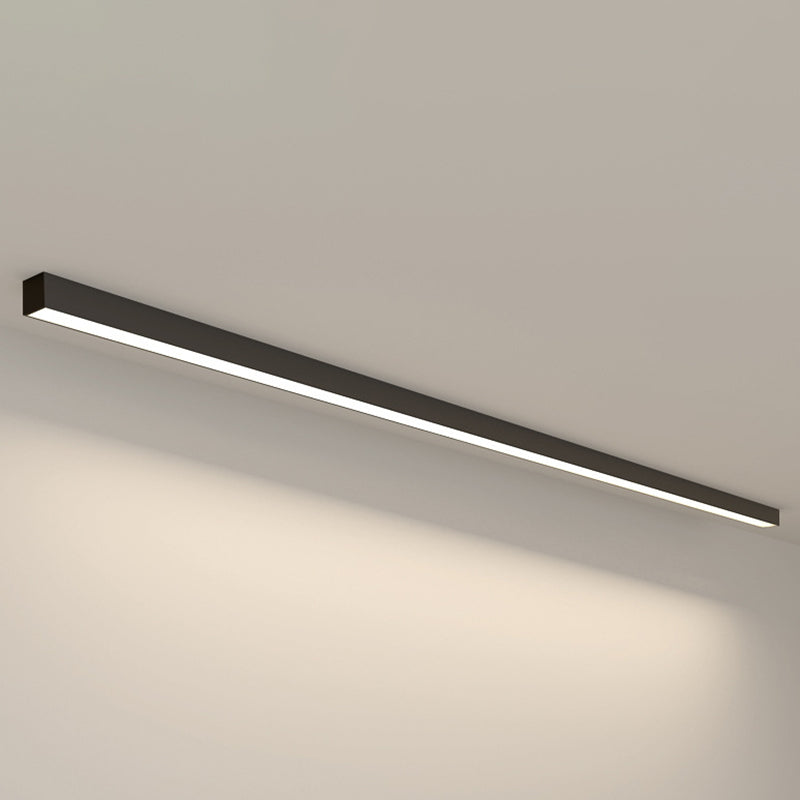Linear Flush Mount Lighting Simplicity Metal Black Finish Flush Mount LED Light for Bedroom