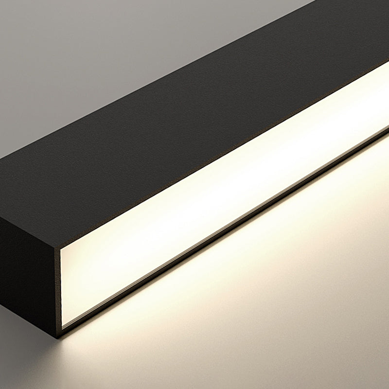 Linear Flush Mount Lighting Simplicity Metal Black Finish Flush Mount LED Light for Bedroom