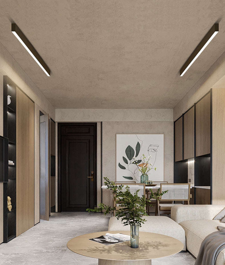 Lineaire inbouwverlichting Eenvoud Metaal zwarte afwerking Inbouw LED-licht voor slaapkamer
