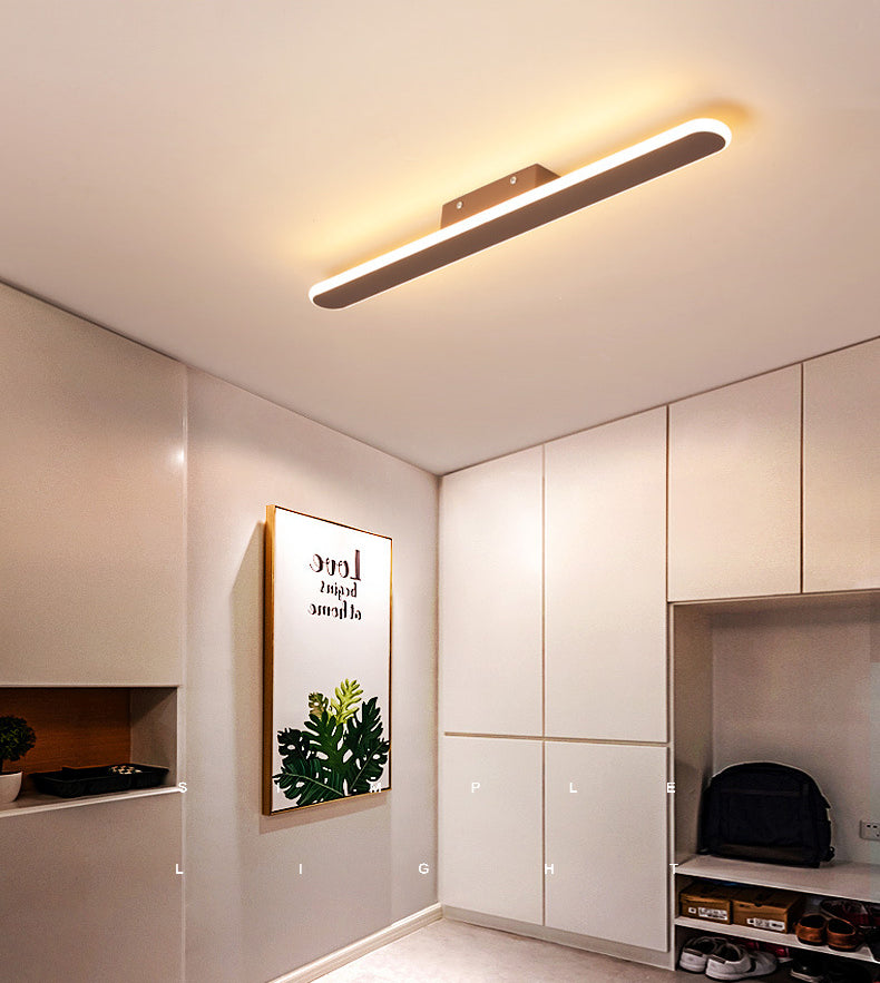 Koffieafwerking Barvormige inbouwlamp Minimalisme Metalen LED-plafondgemonteerd licht voor gang