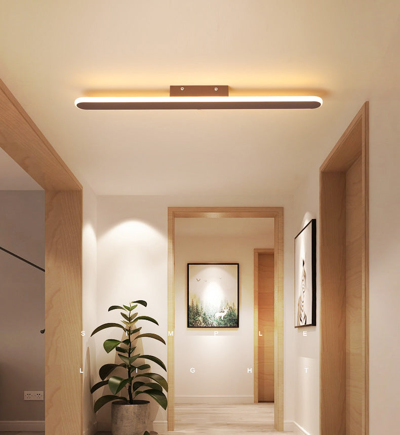 Koffieafwerking Barvormige inbouwlamp Minimalisme Metalen LED-plafondgemonteerd licht voor gang