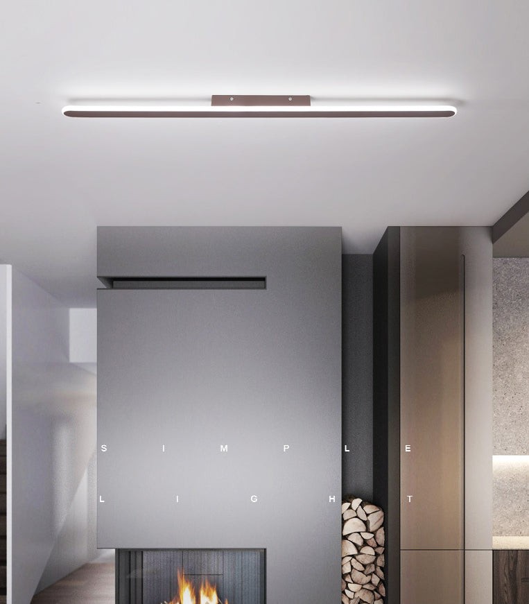 Koffieafwerking Barvormige inbouwlamp Minimalisme Metalen LED-plafondgemonteerd licht voor gang