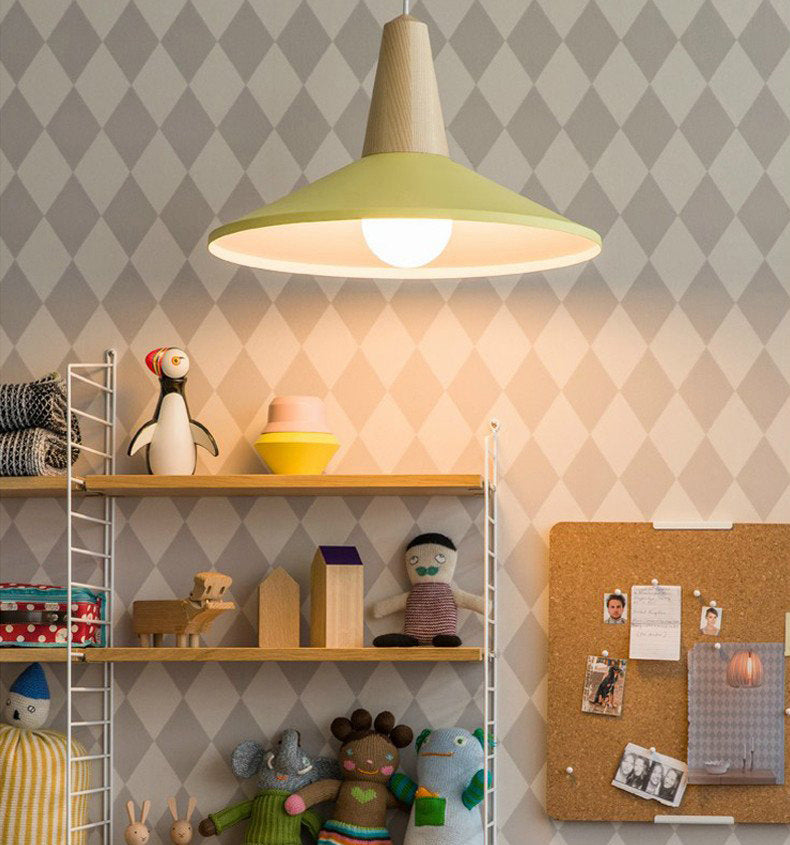 Trota in legno in metallo Trota sospesa a sospensione Simplicità Simplicità Apparecchio di illuminazione a sospensione per camera da letto