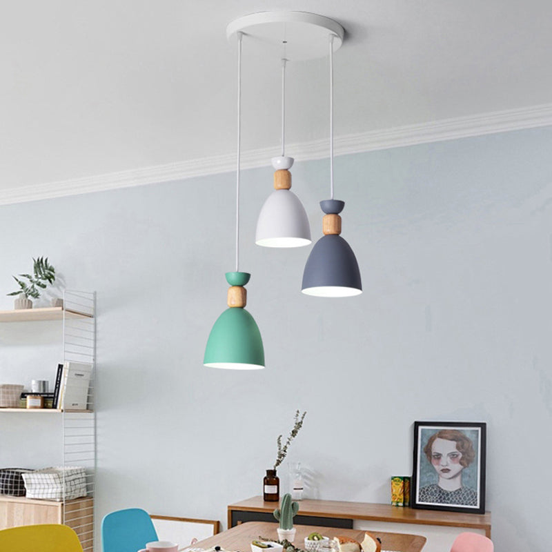 Posaborador de iluminación blanca sombreada fijación de iluminación de metal de estilo nórdico para comedor para comedor