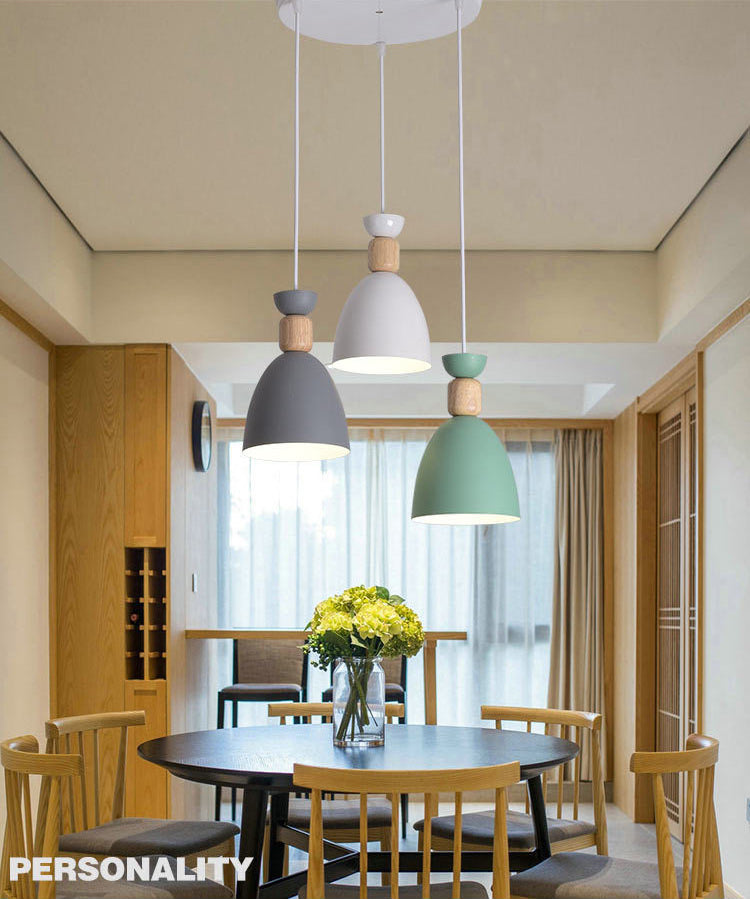 Posaborador de iluminación blanca sombreada fijación de iluminación de metal de estilo nórdico para comedor para comedor