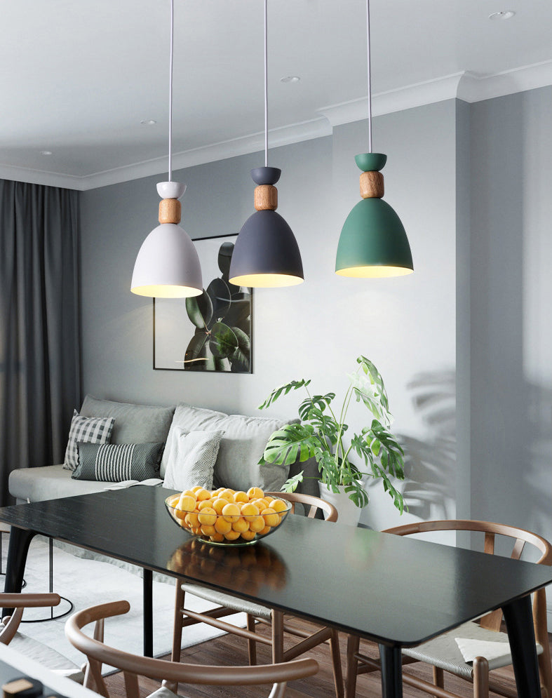 Posaborador de iluminación blanca sombreada fijación de iluminación de metal de estilo nórdico para comedor para comedor