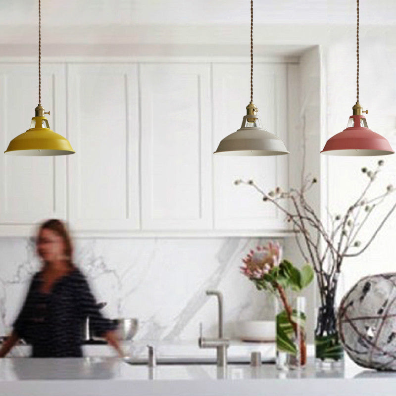 Schattierter Esszimmer hängende Anhänger Lampe Metall Einfachheitsstil Federung Licht