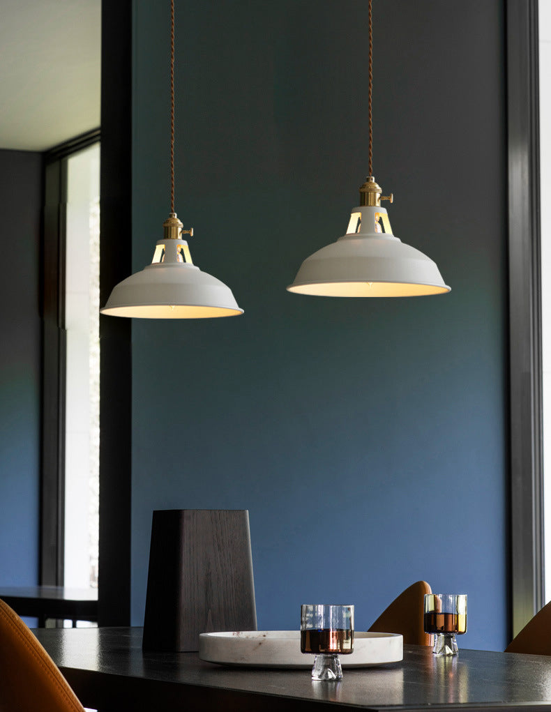Schattierter Esszimmer hängende Anhänger Lampe Metall Einfachheitsstil Federung Licht