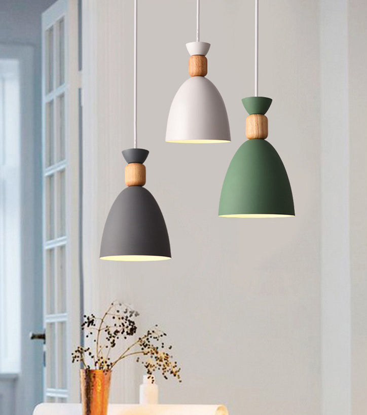 Posaborador de iluminación blanca sombreada fijación de iluminación de metal de estilo nórdico para comedor para comedor