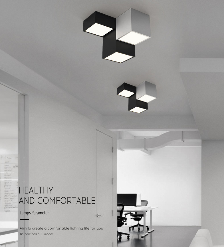 Geometric Rectangular Combination LED Flush Mount Light Modern Minimalist Multi-Lights Ceiling Lamp for Bedroom Living Room