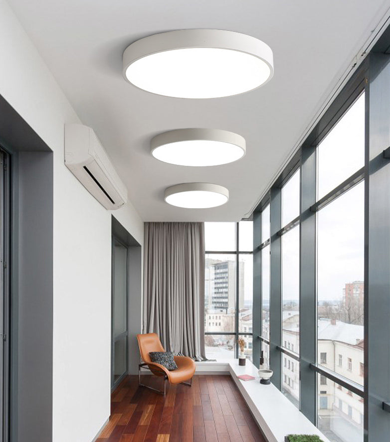 Round Simplicity LED Lighting Fixture 2" Ultra-thin LED Ceiling Lamp for Bedroom