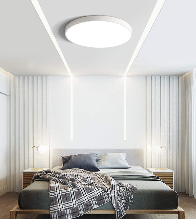 Round Simplicity LED Lighting Fixture 2" Ultra-thin LED Ceiling Lamp for Bedroom