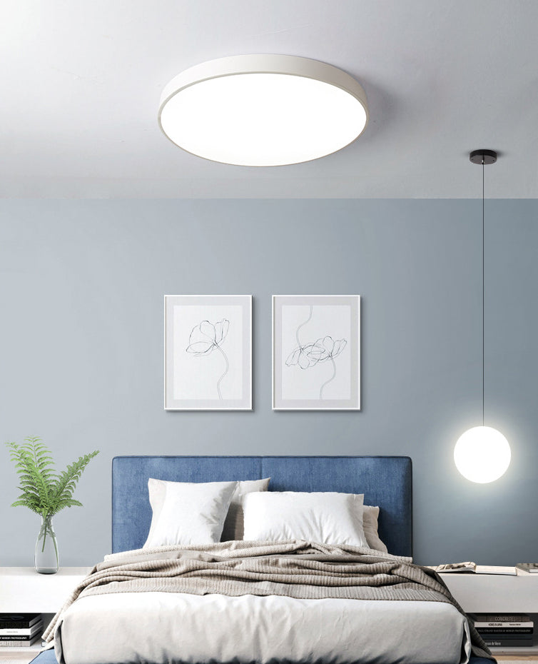 Round Simplicity LED Lighting Fixture 2" Ultra-thin LED Ceiling Lamp for Bedroom