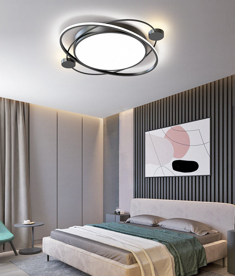 Wrap-around Line Design Rund LED Deckenleuchte 19.5 " Weiche Nordische Style Flush Mount Lamp für Schlafzimmer