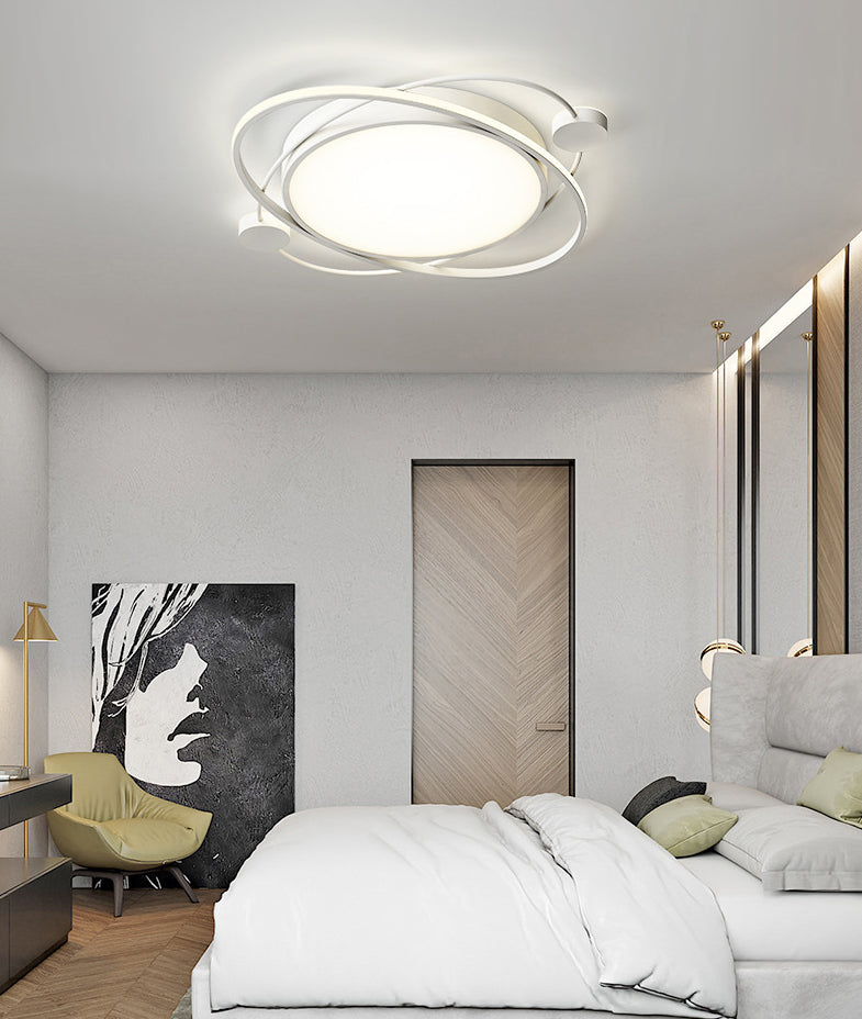 Wrap-around Line Design Rund LED Deckenleuchte 19.5 " Weiche Nordische Style Flush Mount Lamp für Schlafzimmer