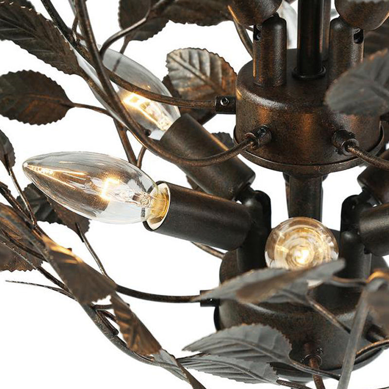 Metal Rust Chandelier Light Branching 8 Lights Farmhouse Ceiling Lighting Fixture