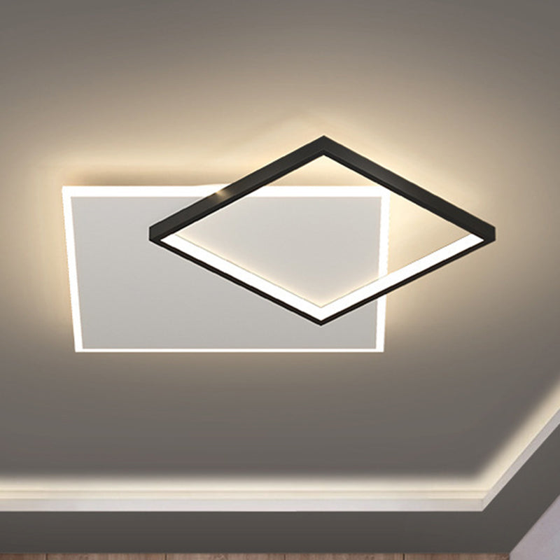 Square Flush Mount Light Fixtures Modern Acrylic Flushmount