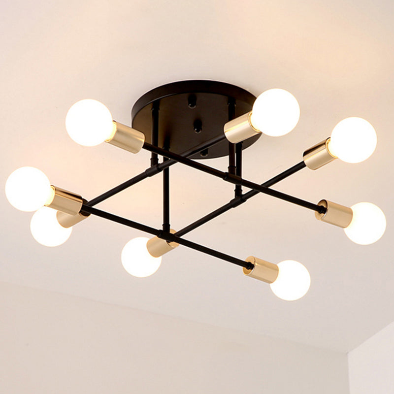 Blootgestelde lamp Semi-inbouw kroonluchter Industrieel Metaal Semi-inbouwlicht