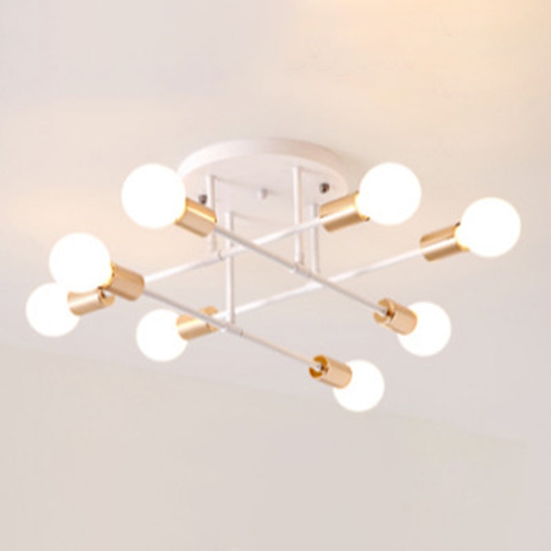 Blootgestelde lamp Semi-inbouw kroonluchter Industrieel Metaal Semi-inbouwlicht