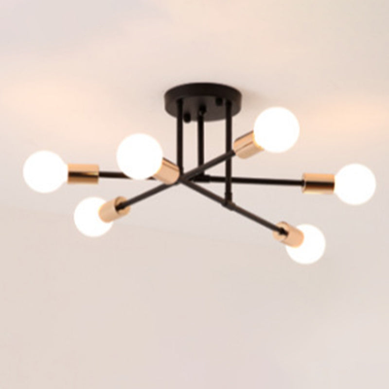 Blootgestelde lamp Semi-inbouw kroonluchter Industrieel Metaal Semi-inbouwlicht