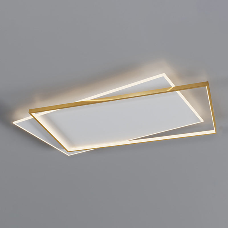 Doppelte Rechtecke Wohnzimmer Deckenbeleuchtung Acryl LED Moderne Deckeneinbaumontage