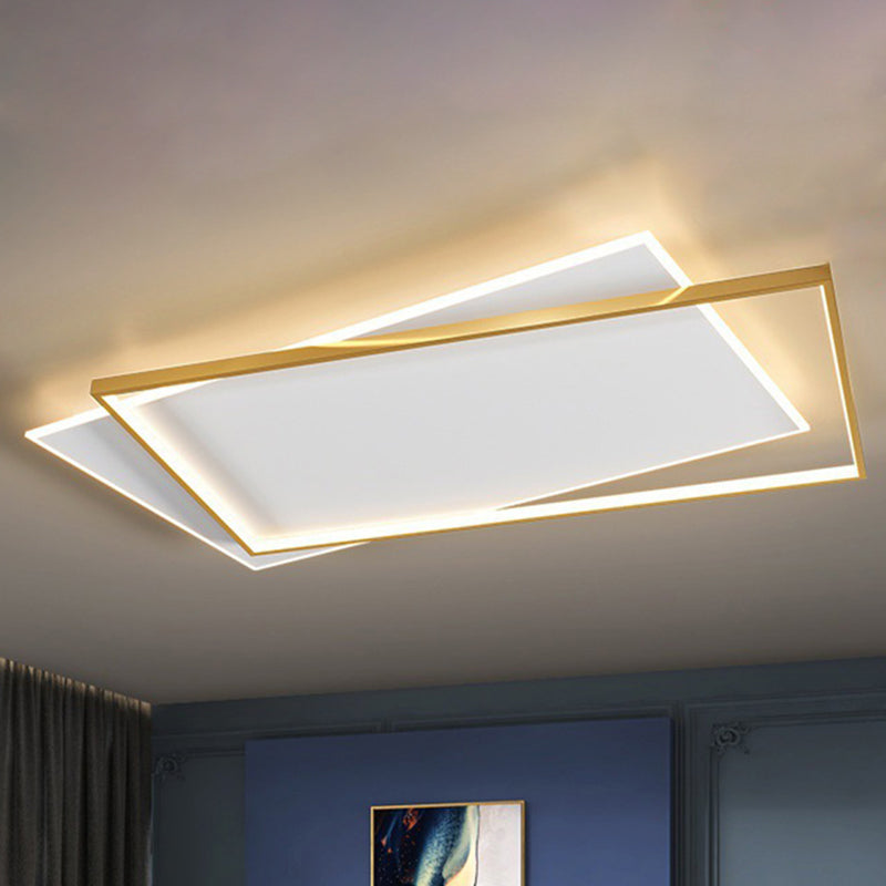 Doppelte Rechtecke Wohnzimmer Deckenbeleuchtung Acryl LED Moderne Deckeneinbaumontage